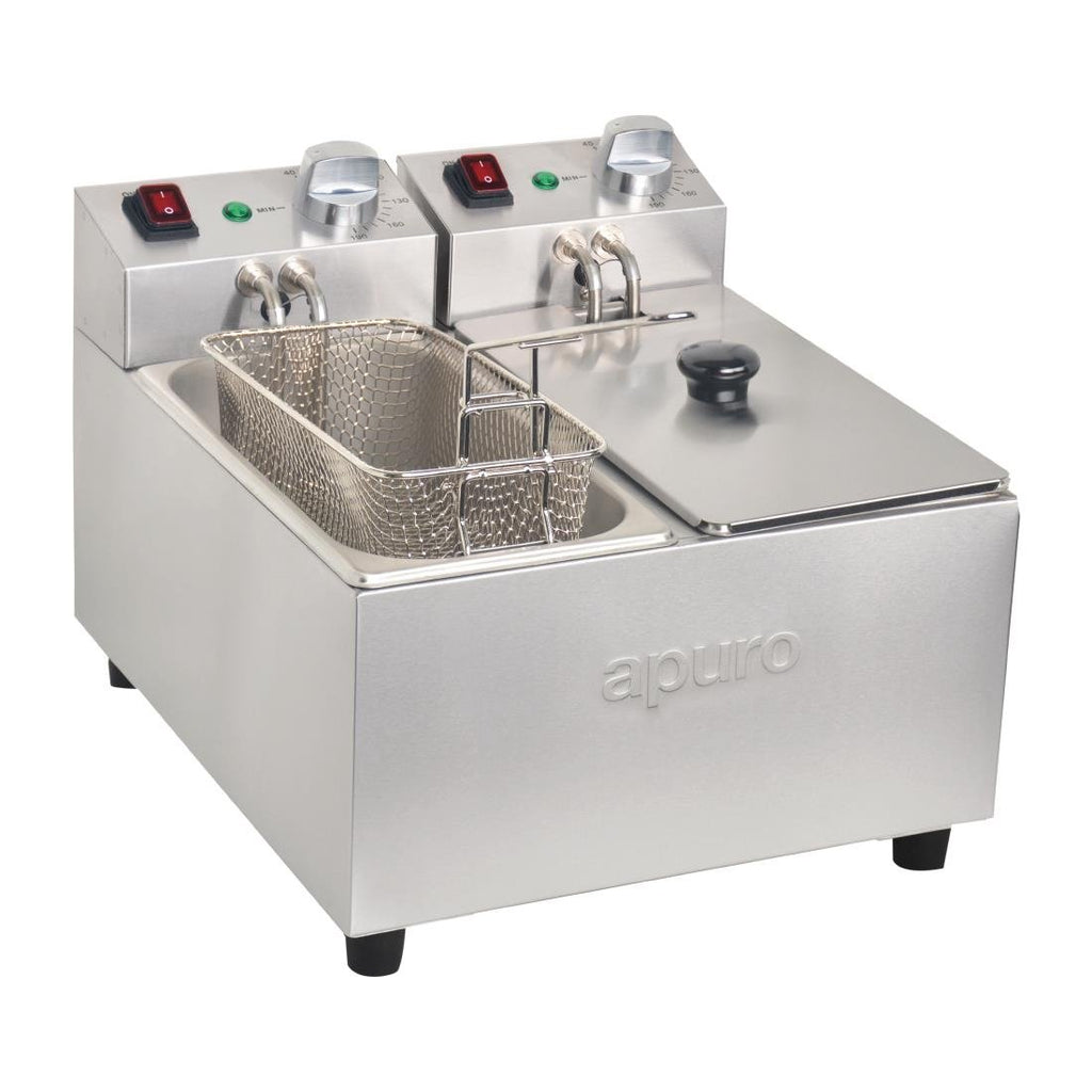 Twin Tank Twin Basket Countertop Fryer 2x 3Ltr- Apuro DB203-A