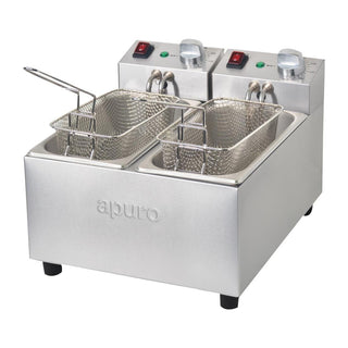 Twin Tank Twin Basket Countertop Fryer 2x 3Ltr- Apuro DB203-A