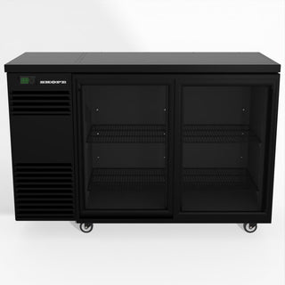 Skope BackBar 2 Glass Sliding Door Fridge - Black - Left Cooling System