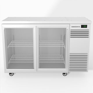 Skope BackBar 2 Glass Sliding Door Fridge - White - Right Cooling System