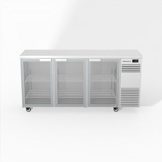 Skope BackBar 3 Glass Swing Door Fridge - BB.3.GSW - White - Right Cooling System