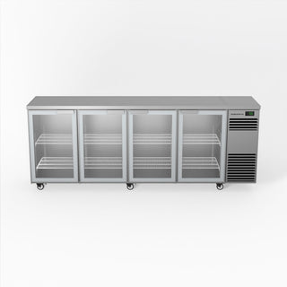 Skope BackBar 4 Glass Swing Door Fridge - BB.4.GSW - Stainless Steel - Right Cooling System