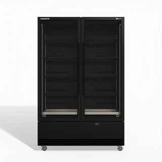 Skope BME1200N-A 2 Glass Door Display or Storage Fridge - Black