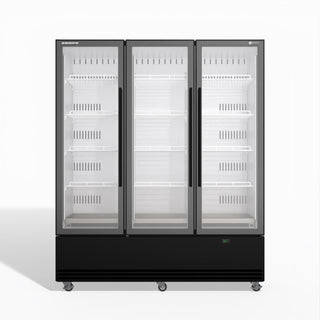 Skope Skope BME1500N-A 3 Glass Door Display or Storage Fridge 1433L - Black - BME1500N-A