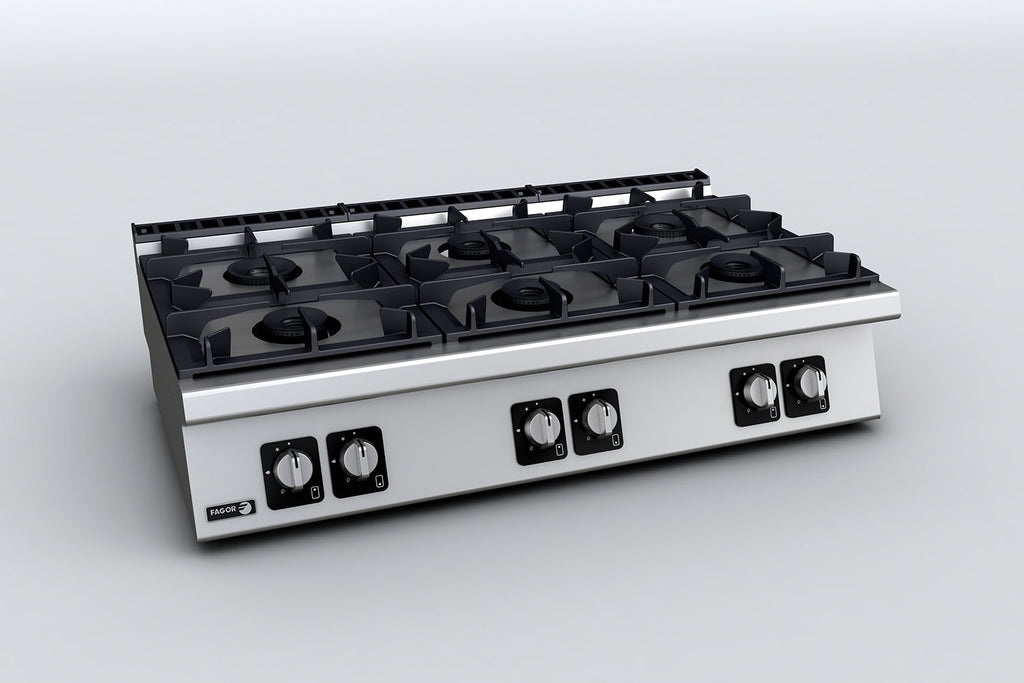 700 Series Natural Gas 6 Burner Ss Boiling Top - Fagor CG7-60H