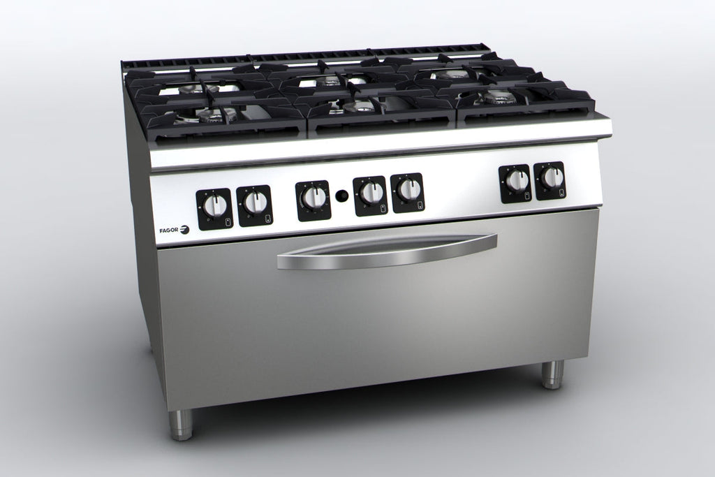 Kore 900 Series Gas 6 Burner With Gas Oven - Fagor C-G961OPH