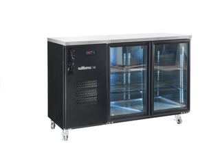 Williams Cameo 2 Glass Door Back Bar Fridge - Black HC2UGBHC