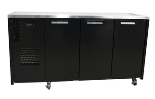 Williams Cameo 3 Solid Door Back Bar Fridge - Black HC3USBHC
