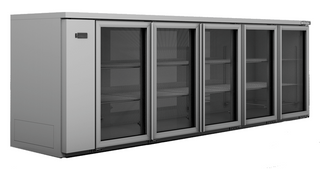 Williams Cameo - Five Door Stainless Steel Remote Back Bar Counter Display Refrigerator HC5RGS