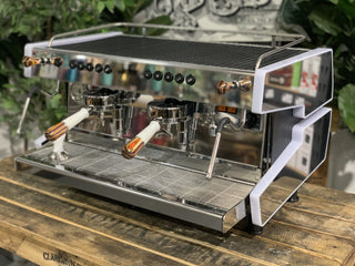 CIME CO-03 NEO White & Skateboard White With Tamper - 2 Group Commercial Espresso Machine - Timber