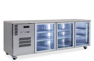 Williams Cameo Mini 3 Glass Door Back Bar Fridge - Stainless Steel HCM3UGSHC