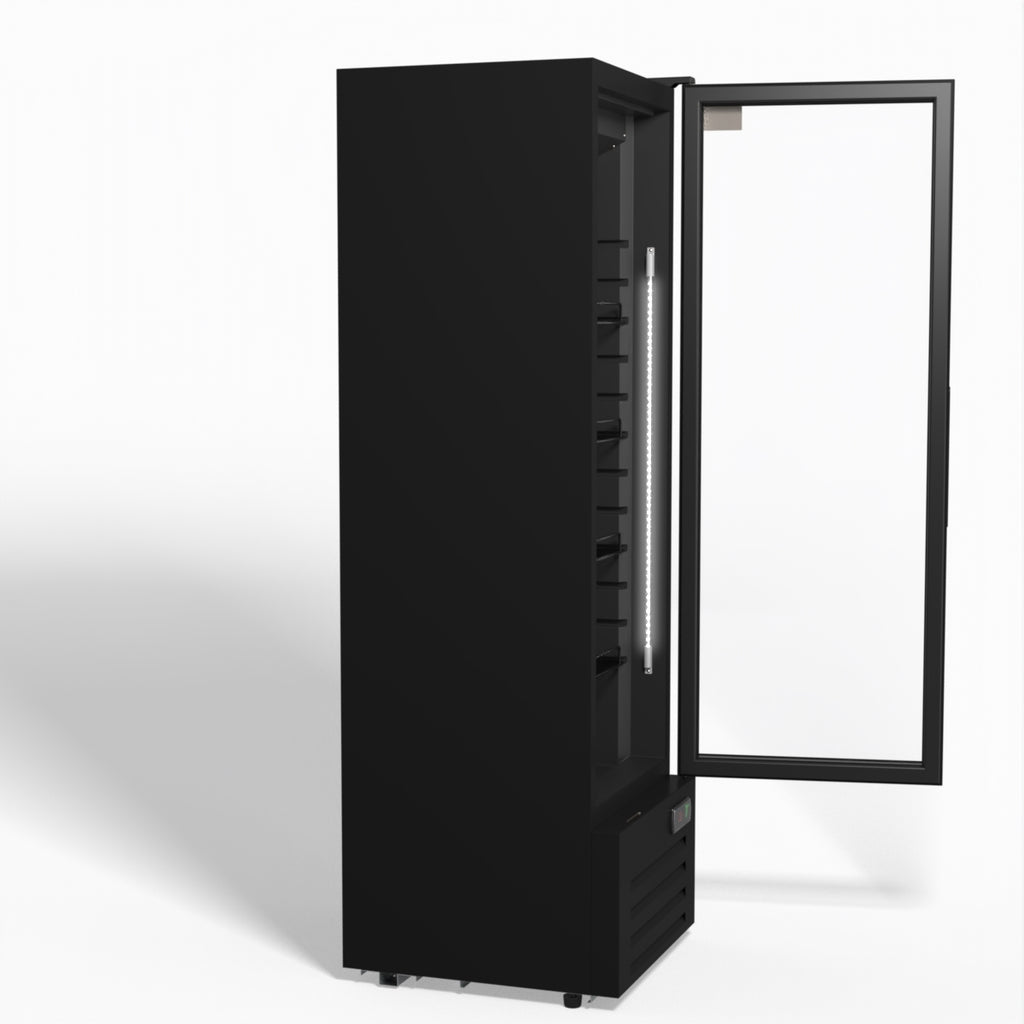 AG 274L Upright Glass Door Display/Drinks Fridge - Black DF274B