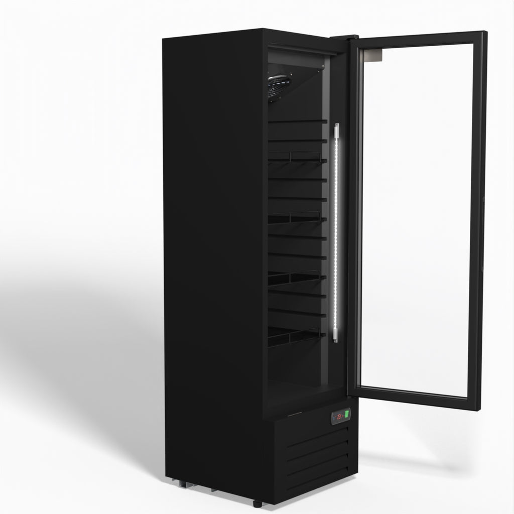 AG 274L Upright Glass Door Display/Drinks Fridge - Black DF274B