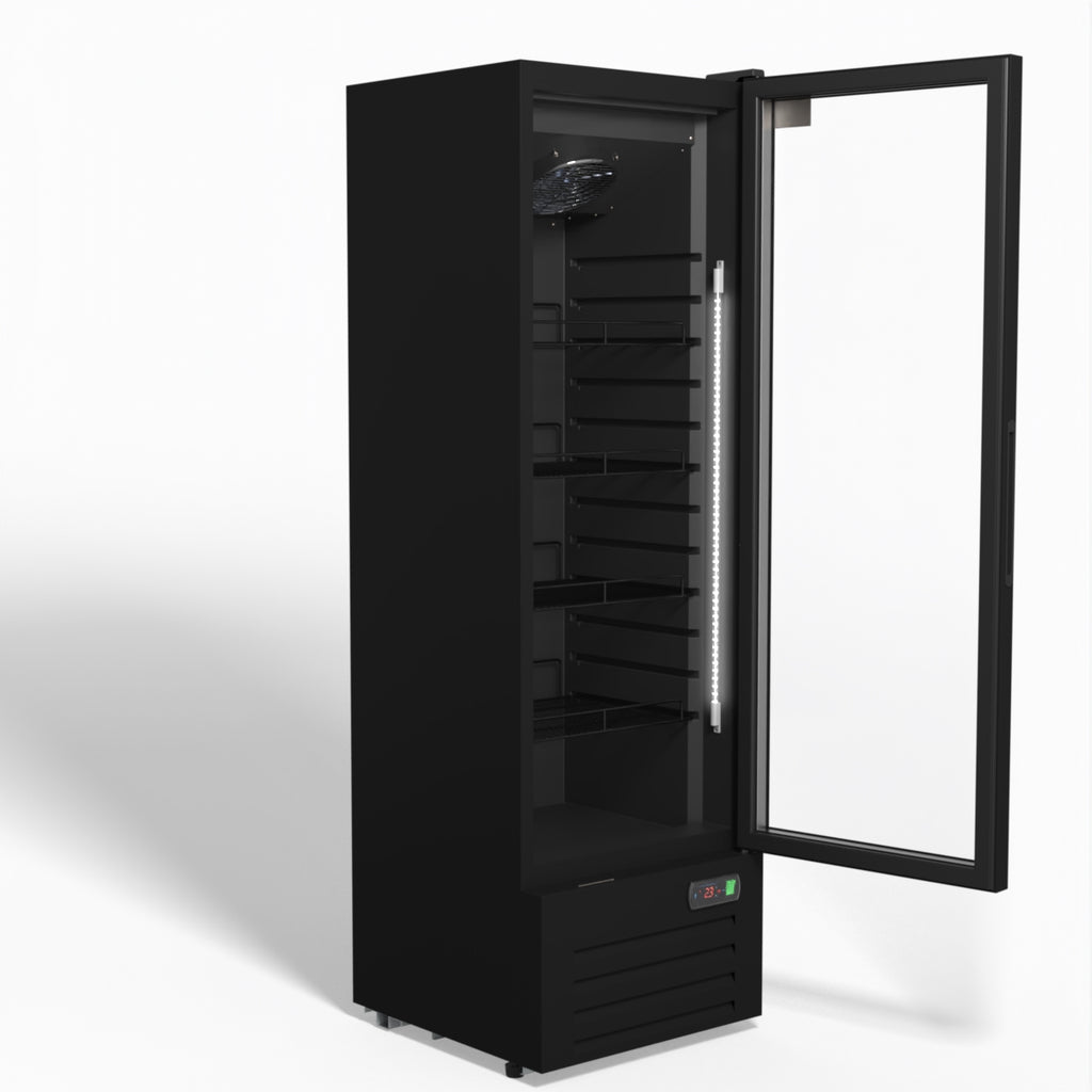 AG 274L Upright Glass Door Display/Drinks Fridge - Black DF274B