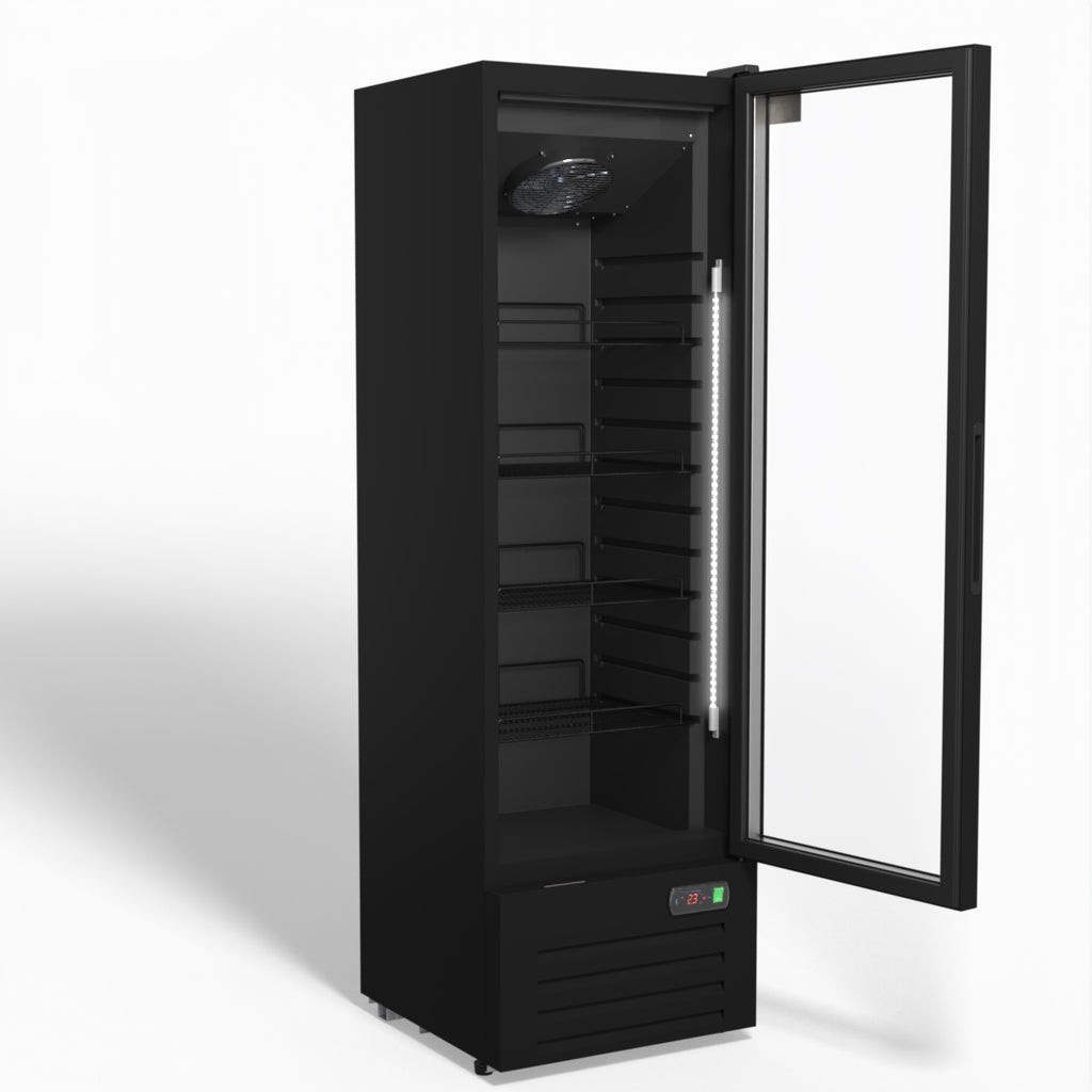 AG 274L Upright Glass Door Display/Drinks Fridge - Black DF274B