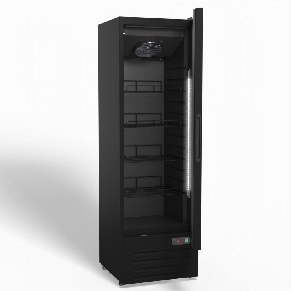 AG 274L Upright Glass Door Display/Drinks Fridge - Black DF274B