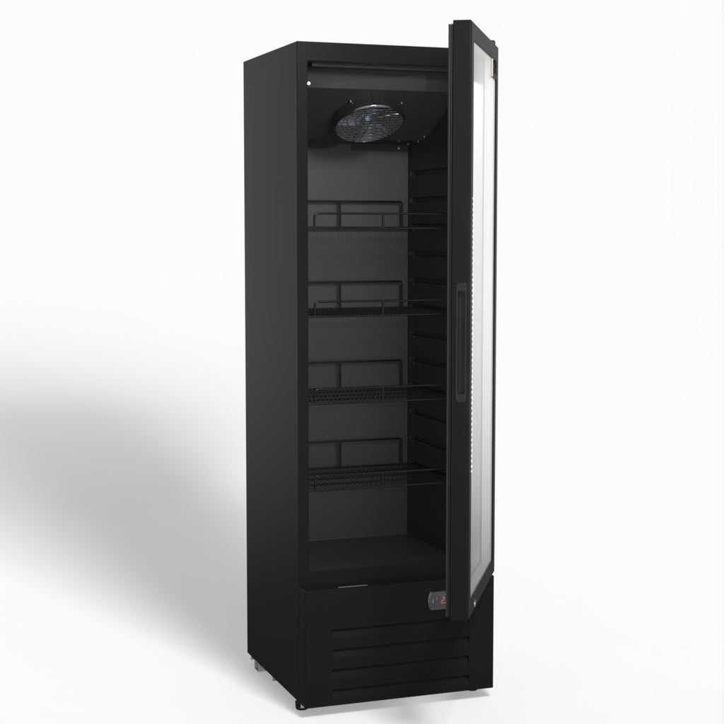AG 274L Upright Glass Door Display/Drinks Fridge - Black DF274B