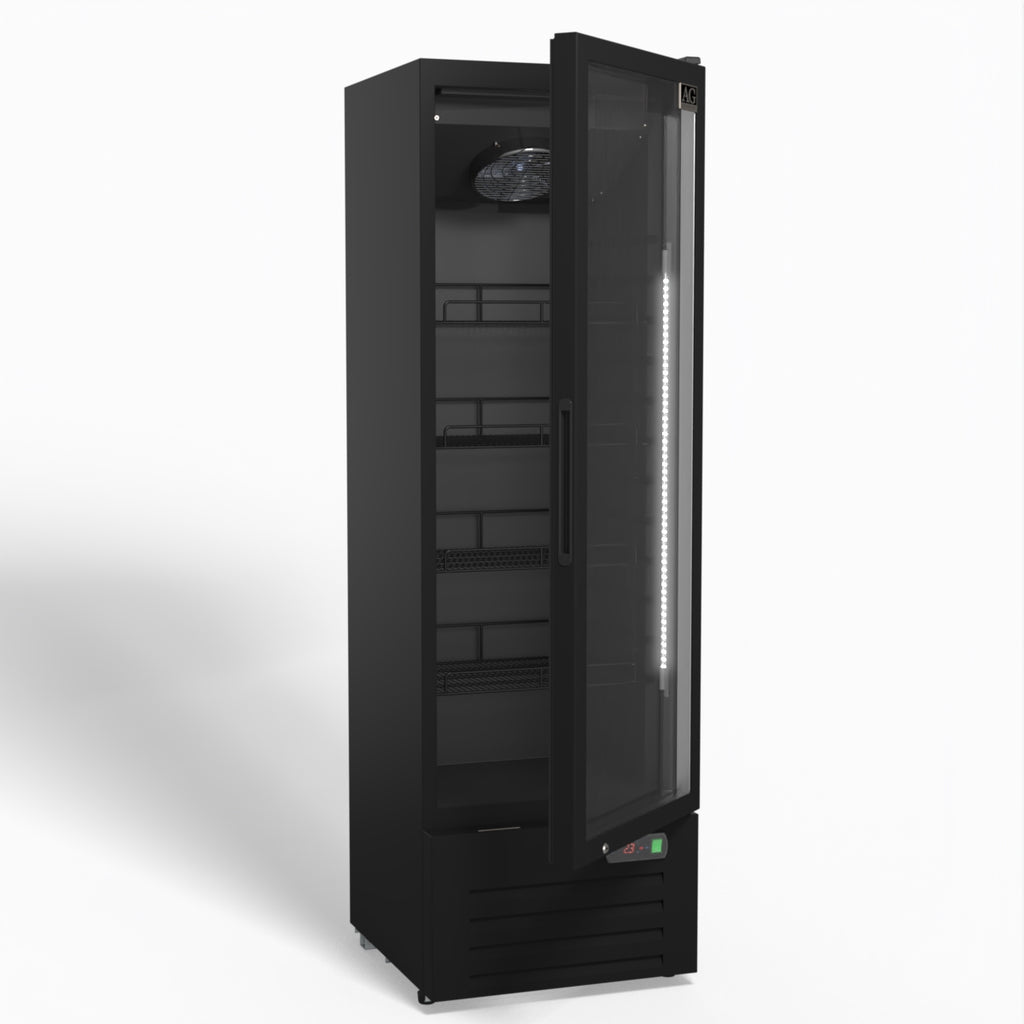 AG 274L Upright Glass Door Display/Drinks Fridge - Black DF274B