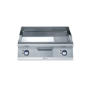 Electrolux 700XP Electric Griddle Plate with Smooth/Ribbed Polished Chrome Plate 800mm - E7FTEHCPI0