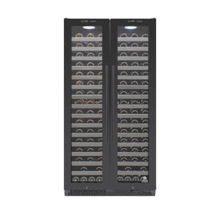 Vinotemp 184-Bottle Dual-Zone Wine Cooler - Built-In or Freestanding French Door