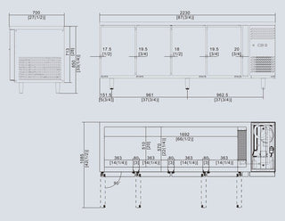 Atosa Four Door Freezer Table EPF3482
