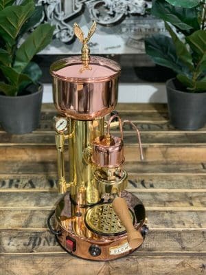 Elektra Micro Casa Semi Automatica - 1 Group - Brand New Gold &amp; Brass