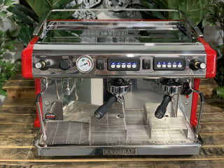 Expobar Ruggero Classic V2 - 2 Group Commercial Espresso Machine - Espresso - Brand New Red Easy Tap High Cup