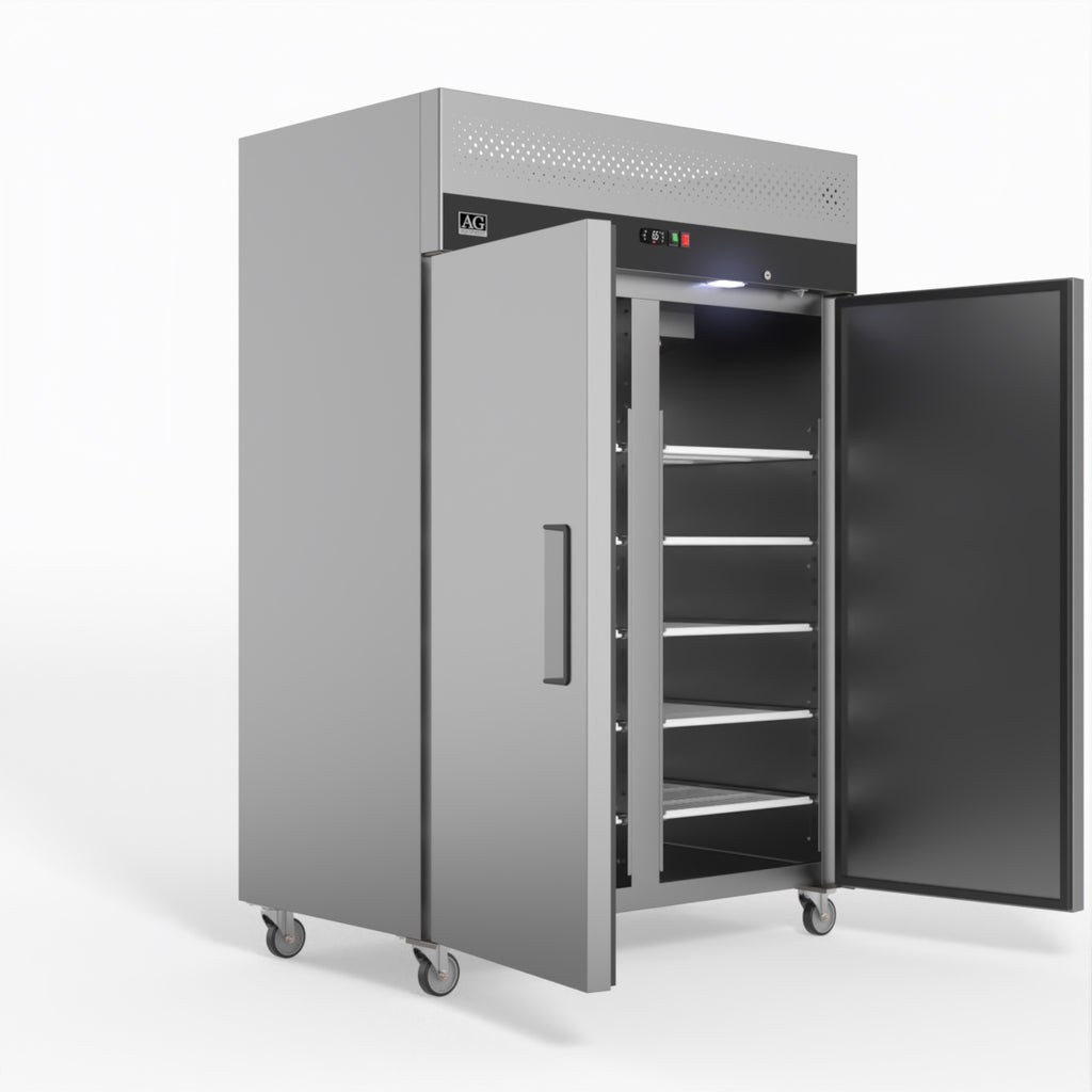 AG 1200 Litre Upright Double Door Stainless Steel Door Freezer GNX1200BT- AG Equipment AG-GNX1200BT