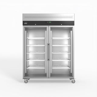 AG 1300 Litre Upright Double Glass Door Display Fridge