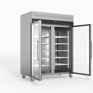 AG 1300 Litre Upright Double Glass Door Display Fridge- AG Equipment AG-GNX1400TNG