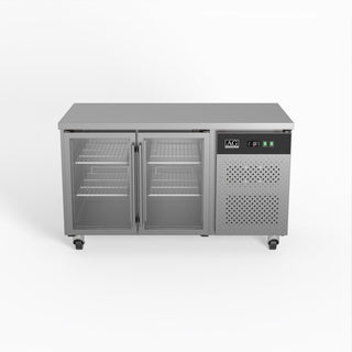 AG Two Door Commercial Glass Door Worktop / Under Bench Display Fridge 700mm Depth GNX2100TNG