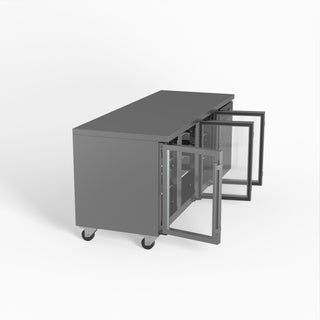 AG Three Door Commercial Glass Door Worktop / Under Bench Display Fridge 700mm Depth- AG Equipment AG-GNX3100TNG