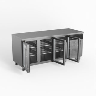 AG Three Door Commercial Glass Door Worktop / Under Bench Display Fridge 700mm Depth- AG Equipment AG-GNX3100TNG