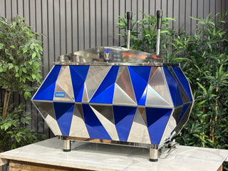 La Pavoni Diamante Lever - 2 Group Commercial Espresso Machine Blue & Chrome - Brand New