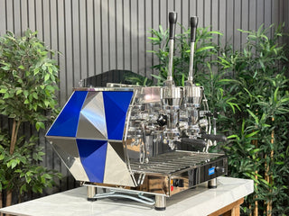 La Pavoni Diamante Lever - 2 Group Commercial Espresso Machine Blue & Chrome - Brand New