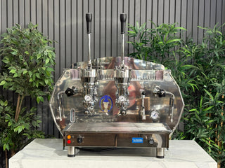 La Pavoni Diamante Lever - 2 Group Commercial Espresso Machine Blue & Chrome - Brand New