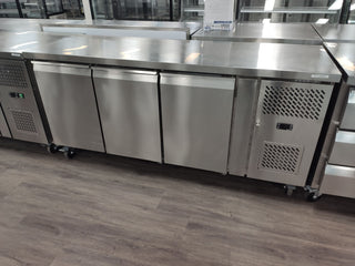 Thermaster S/S Three Door Bench Fridge 386L - Benchstar FE3100TN