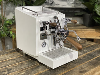 Izzo Vivi Duetto Dual Boiler - 1 Group White & Timber - Brand New