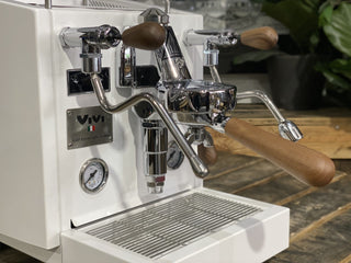 Izzo Vivi Duetto Dual Boiler - 1 Group White & Timber - Brand New