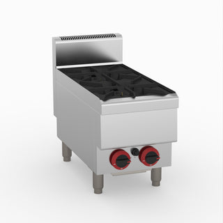 GasMax Benchtop Natural Gas 2 Burner Cooktop W/ Splashback JUS-TR-2B