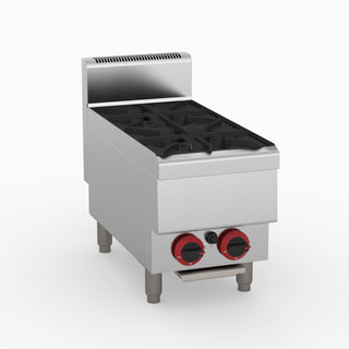 GasMax Benchtop Lpg 2 Burner Cooktop W/ Splashback JUS-TR-2BLPG