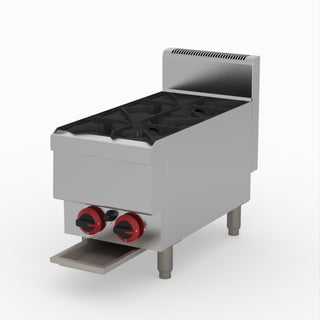 GasMax Benchtop Lpg 2 Burner Cooktop W/ Splashback JUS-TR-2BLPG