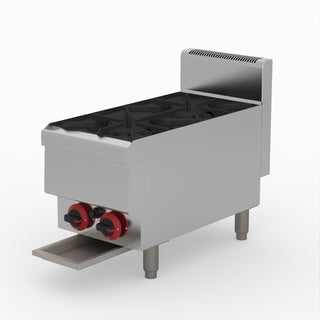 GasMax Benchtop Lpg 2 Burner Cooktop W/ Splashback JUS-TR-2BLPG