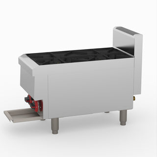 GasMax Benchtop Lpg 2 Burner Cooktop W/ Splashback JUS-TR-2BLPG