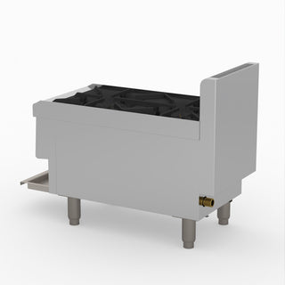 GasMAX Benchtop Natural Gas 2 Burner Cooktop W/ Splashback JUS-TR-2B
