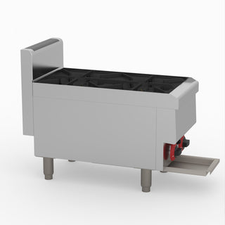 GasMax Benchtop Lpg 2 Burner Cooktop W/ Splashback JUS-TR-2BLPG