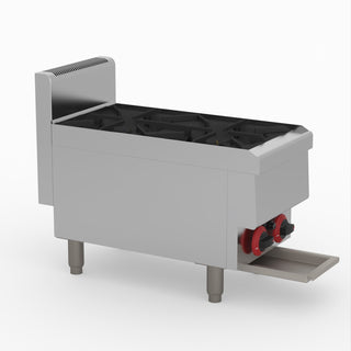 GasMax Benchtop Lpg 2 Burner Cooktop W/ Splashback JUS-TR-2BLPG