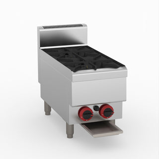 GasMax Benchtop Lpg 2 Burner Cooktop W/ Splashback JUS-TR-2BLPG