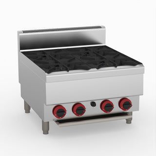 GasMax Benchtop Lpg 4 Burner Cooktop W/ Splashback JUS-TR-4BLPG