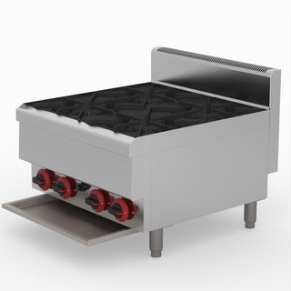 GasMax Benchtop Lpg 4 Burner Cooktop W/ Splashback JUS-TR-4BLPG